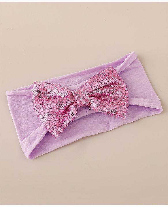 Babyhug Free Size Headbands with Bow & Sequins Pack of 2 - Red & Purple