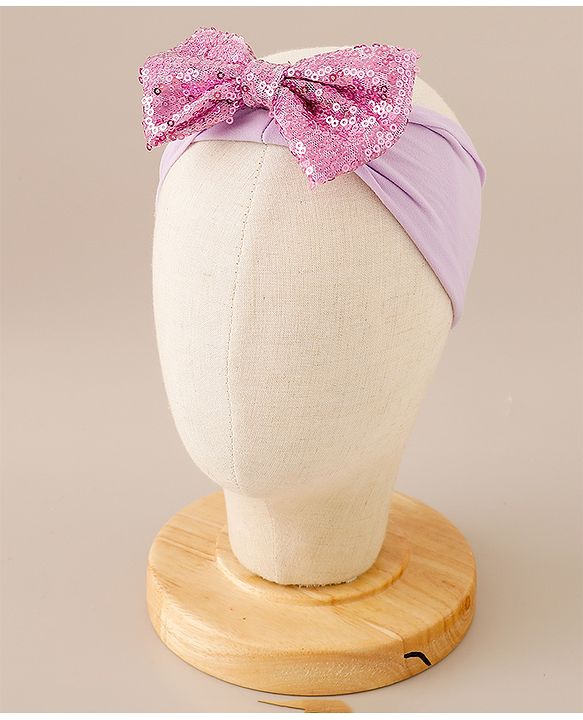 Babyhug Free Size Headbands with Bow & Sequins Pack of 2 - Red & Purple