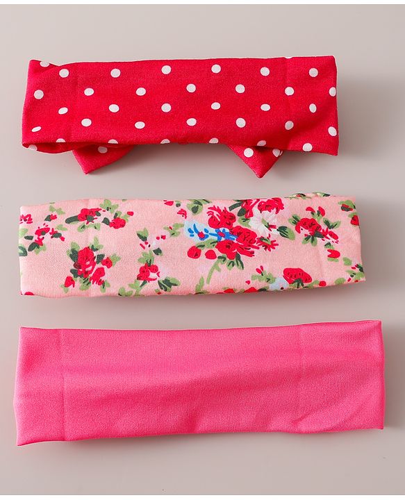 Babyhug Free Size Headbands With Bow Design Pack of 3 - Multicolor