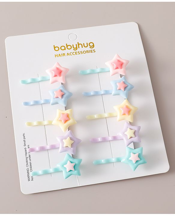 Babyhug Hair Pins Pack of 10 Free Size - Multicolor