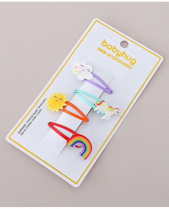 Babyhug Snap Clips Pack of 4-  Multicoloured