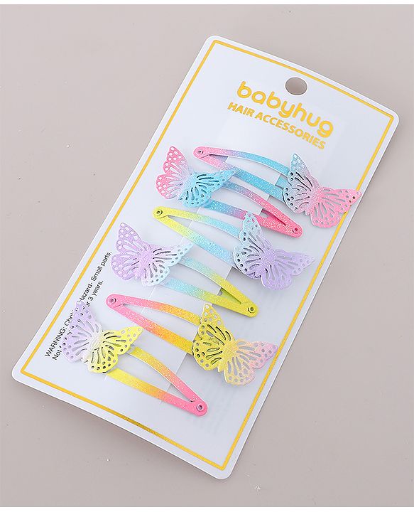 Babyhug Snap Clips Pack of 6- Multicolored