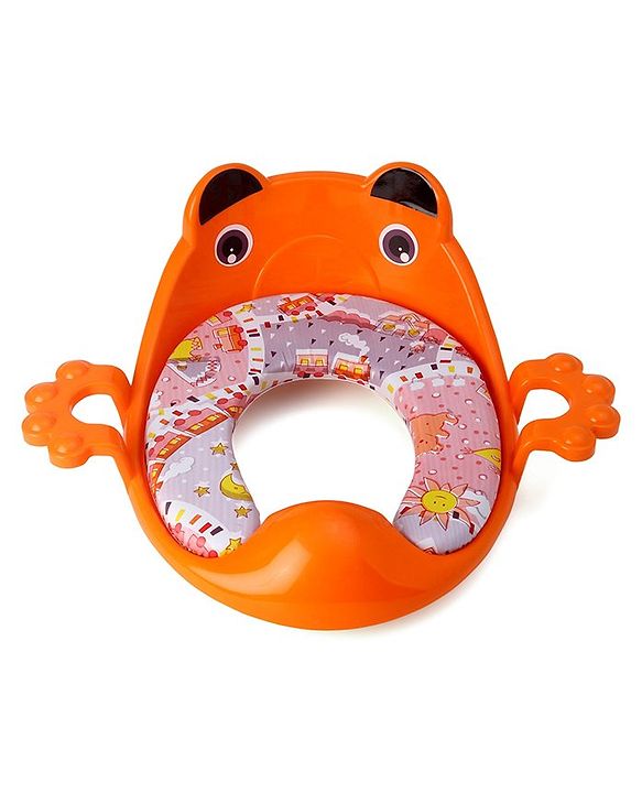 Babyhug Cushioned Potty Training Seat With Handle - Orange