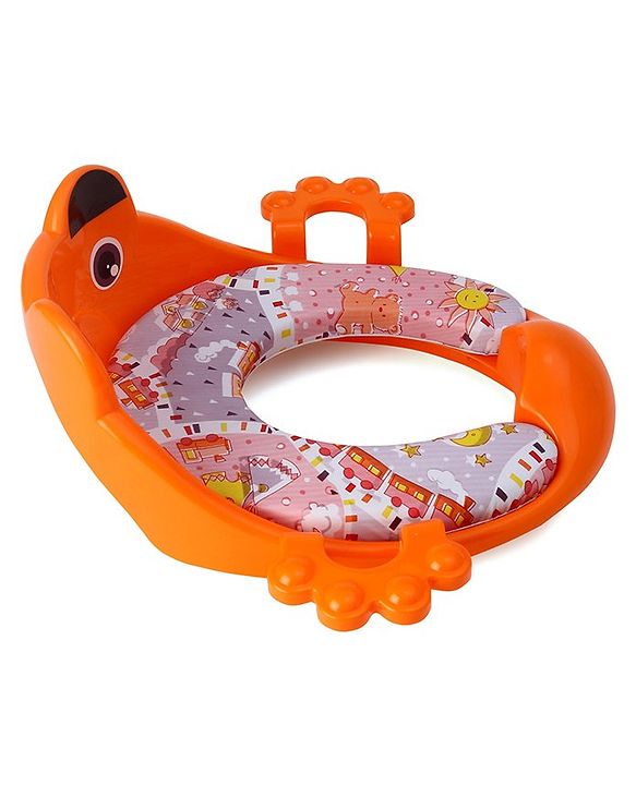Babyhug Cushioned Potty Training Seat With Handle - Orange
