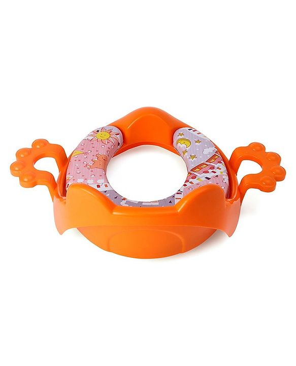 Babyhug Cushioned Potty Training Seat With Handle - Orange