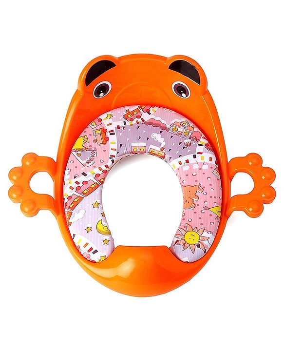 Babyhug Cushioned Potty Training Seat With Handle - Orange
