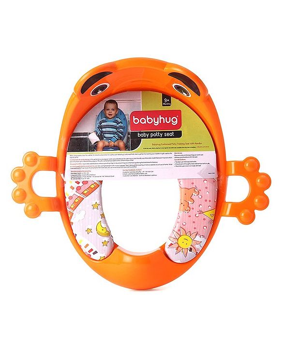 Babyhug Cushioned Potty Training Seat With Handle - Orange