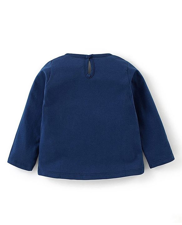 Babyhug Cotton Full Sleeves Tee With Rainbow Graphics - Navy Blue