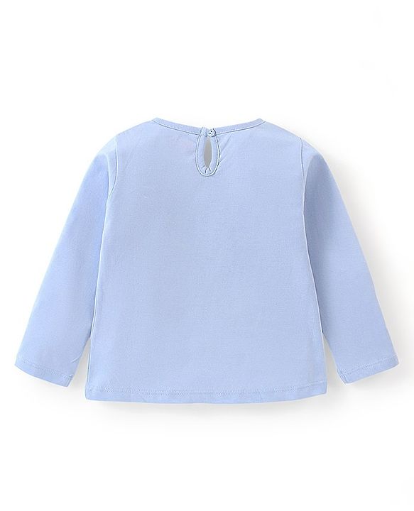 Babyhug Cotton Full Sleeves Tee With Unicorn Graphics - Blue