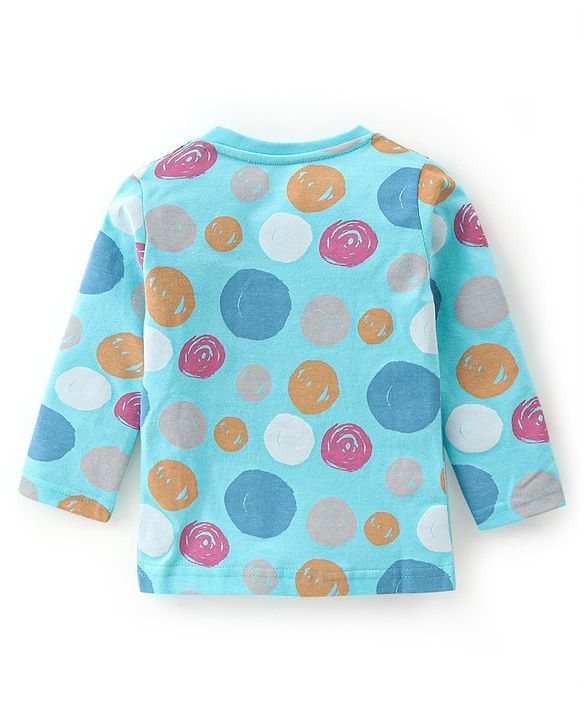 Babyhug Cotton Knit Full Sleeves Text Printed Night Suit - Blue