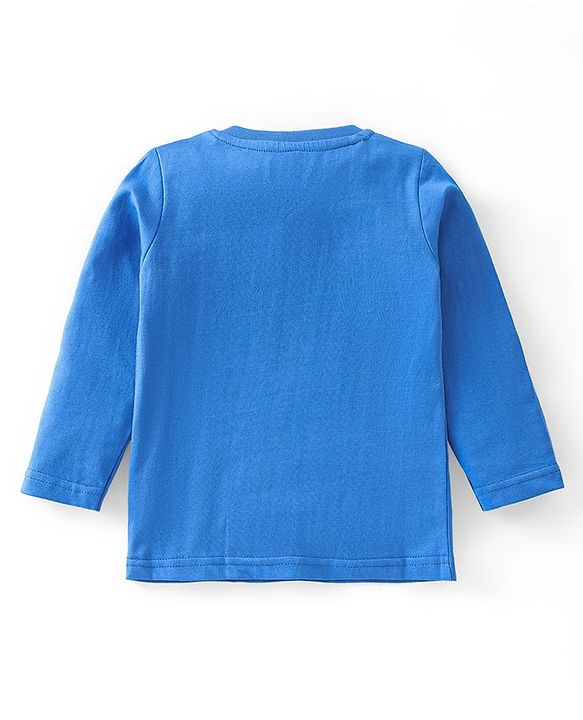 Babyhug Cotton Knit Full Sleeves Lion Printed Night Suit - Blue