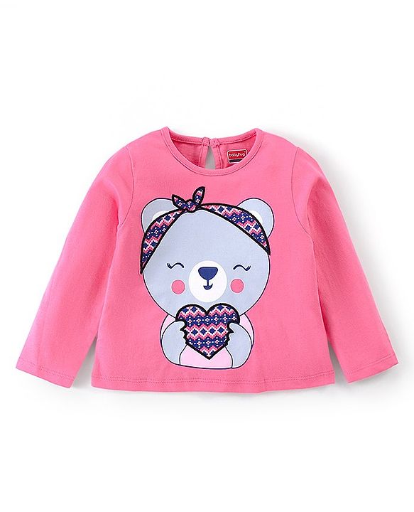 Babyhug Cotton Full Sleeves Night Suit Kitty Print- Pink & Purple
