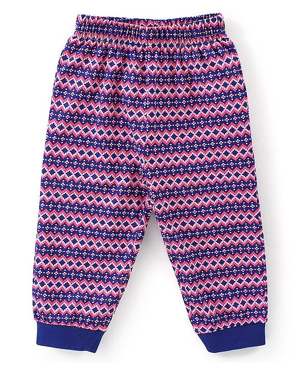 Babyhug Cotton Full Sleeves Night Suit Kitty Print- Pink & Purple