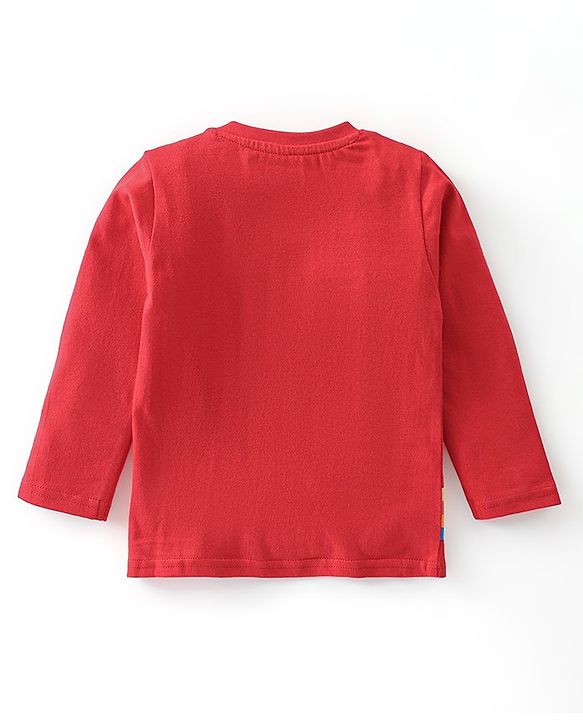 Babyhug Cotton Knit Full Sleeves Night Suit Air Plane Print - Red