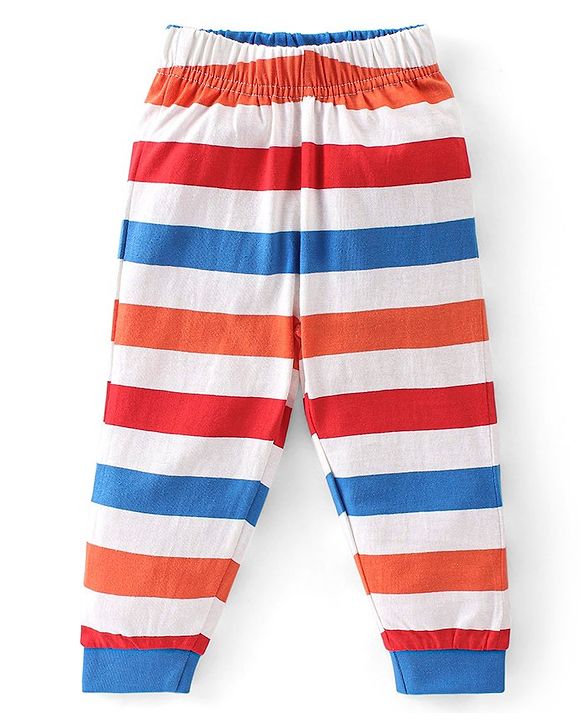 Babyhug Cotton Knit Full Sleeves Night Suit Air Plane Print - Red