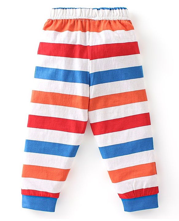 Babyhug Cotton Knit Full Sleeves Night Suit Air Plane Print - Red