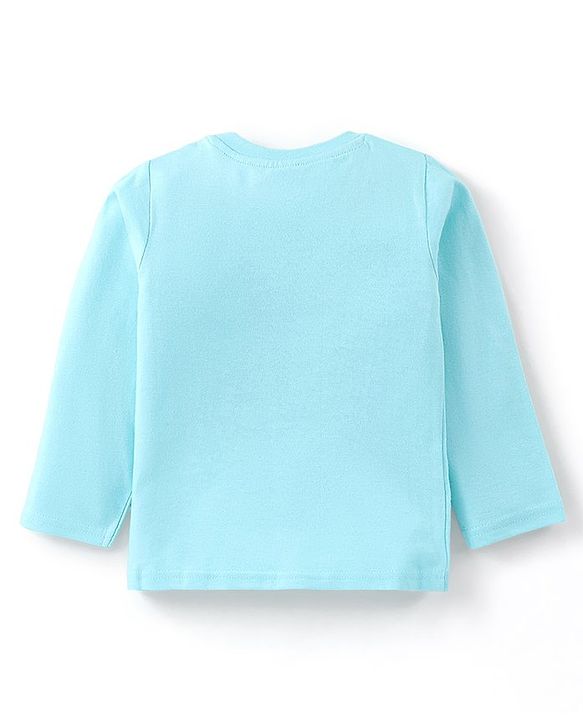 Babyhug Cotton Knit Full Sleeves Night Suit Bus Print - Blue