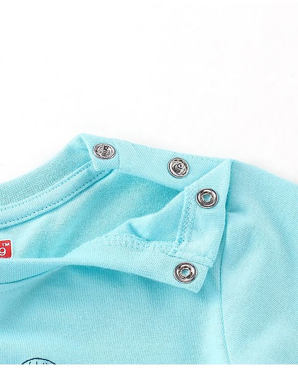 Babyhug Cotton Knit Full Sleeves Night Suit Bus Print - Blue