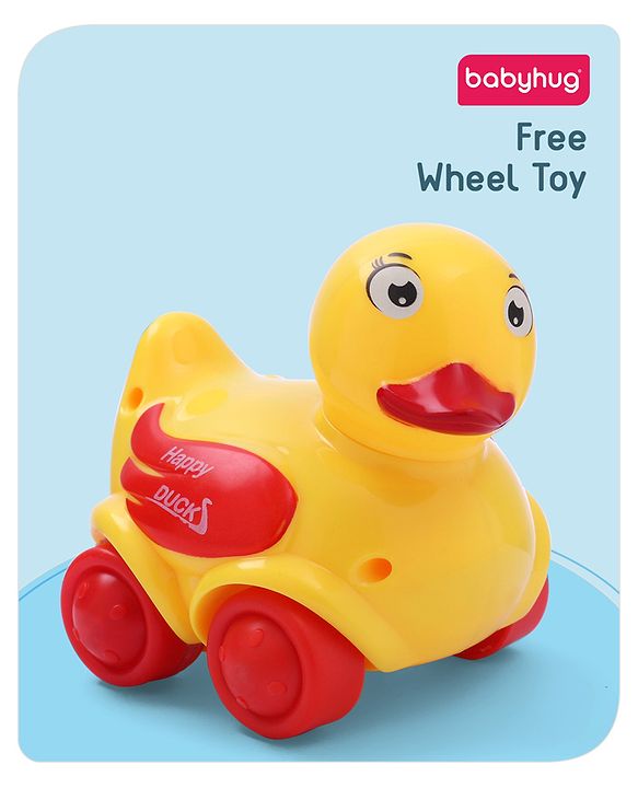 Babyhug Duck On Wheels- Yellow and Red