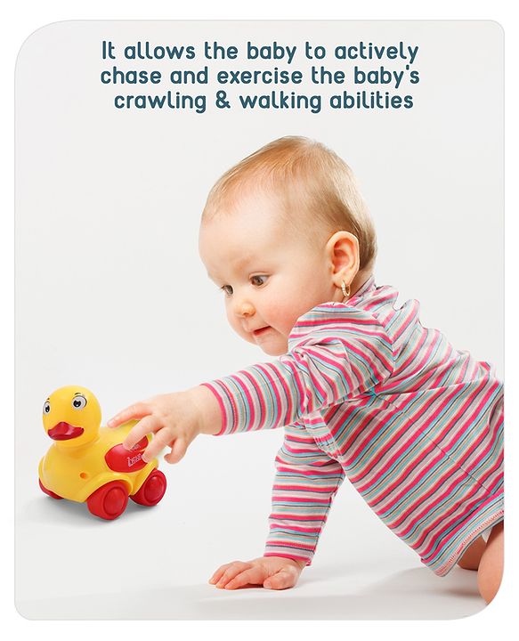 Babyhug Duck On Wheels- Yellow and Red