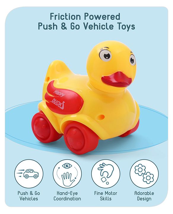 Babyhug Duck On Wheels- Yellow and Red