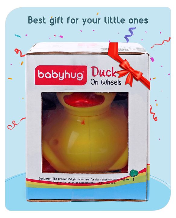 Babyhug Duck On Wheels- Yellow and Red