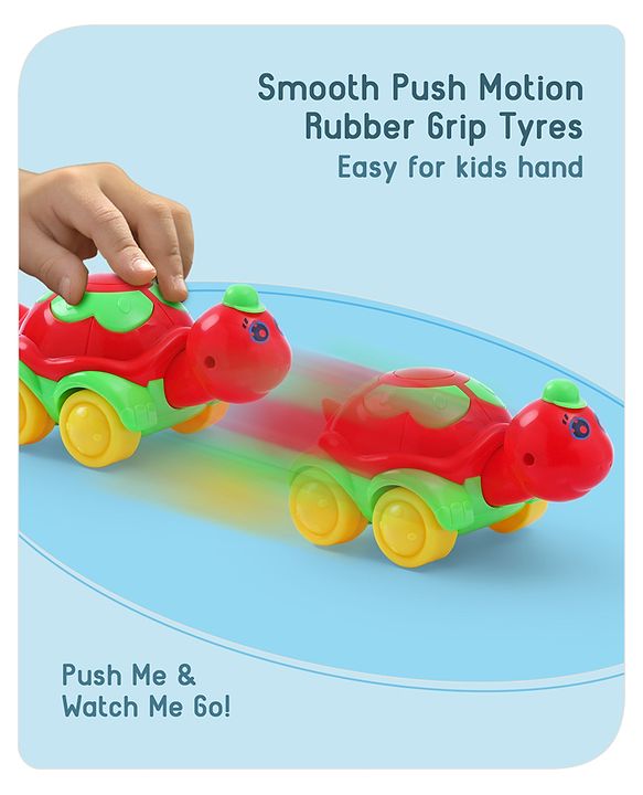 Babyhug Turtle On Wheel- Red & Green