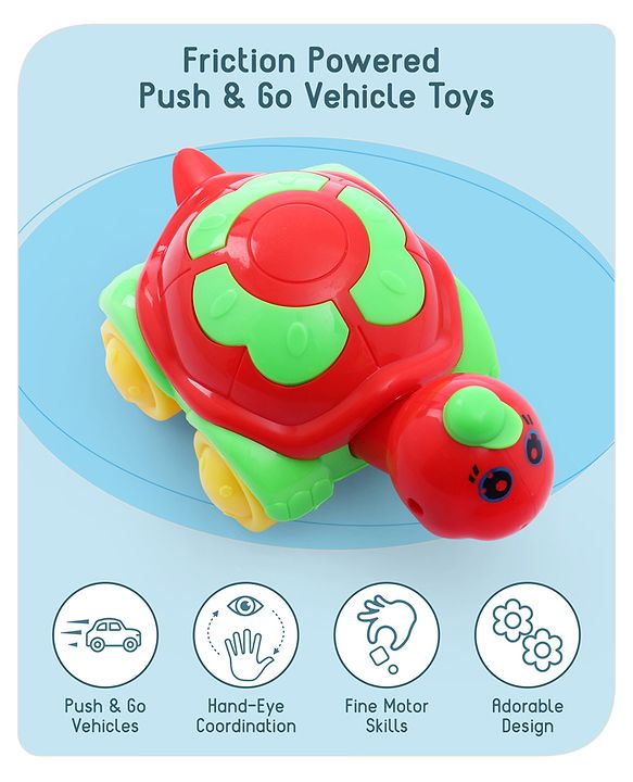 Babyhug Turtle On Wheel- Red & Green