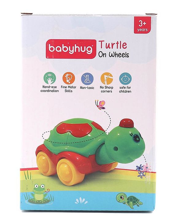 Babyhug Turtle On Wheel- Red & Green