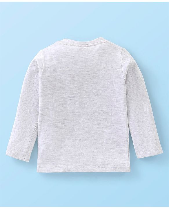 Babyhug 100% Cotton Knit Full Sleeves Tee With Crocodile Graphics - White