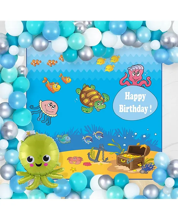 Untumble Underwater Theme Birthday Decoration Backdrop Arch Kit