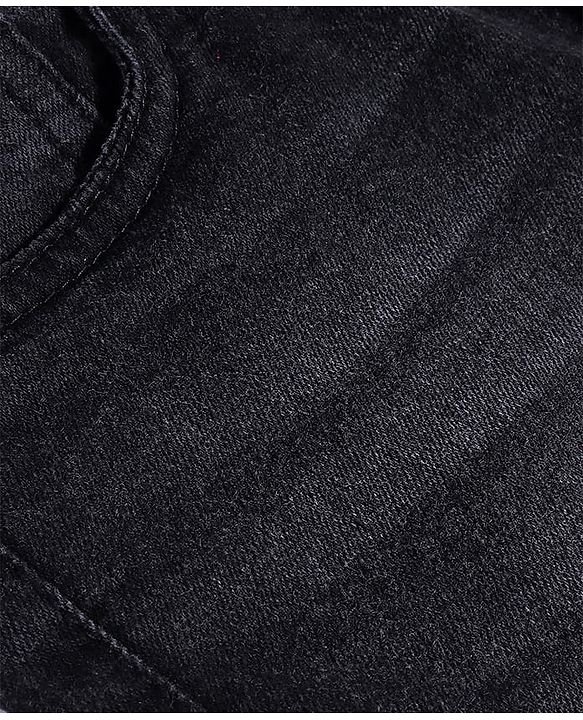 Pine Kids Denim Woven Full Length Bell Bottom Washed Jeans - Black