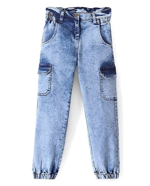 Pine Kids Jogger Fit Ankle Length Elasticated Waist Jeans - Blue