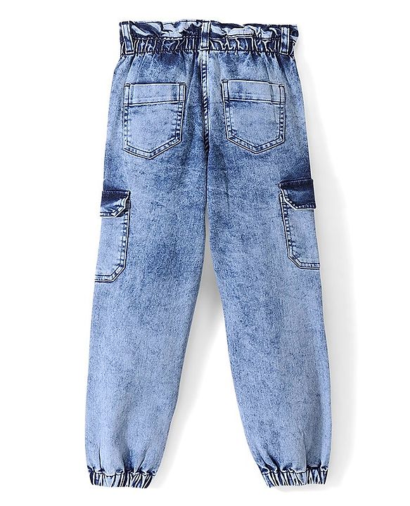 Pine Kids Jogger Fit Ankle Length Elasticated Waist Jeans - Blue