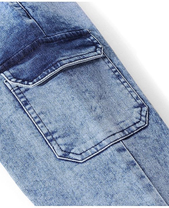 Pine Kids Jogger Fit Ankle Length Elasticated Waist Jeans - Blue