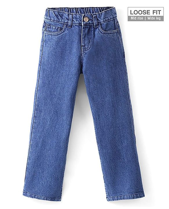 Pine Kids Cotton Woven Slim Fit Washed Denim Jeans - Blue