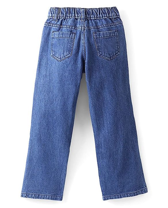 Pine Kids Cotton Woven Slim Fit Washed Denim Jeans - Blue