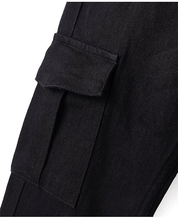 Pine Kids Full Length Cargo fit Washed Denim - Black