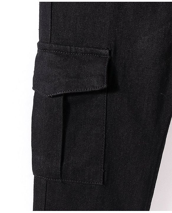 Pine Kids Full Length Cargo fit Washed Denim - Black