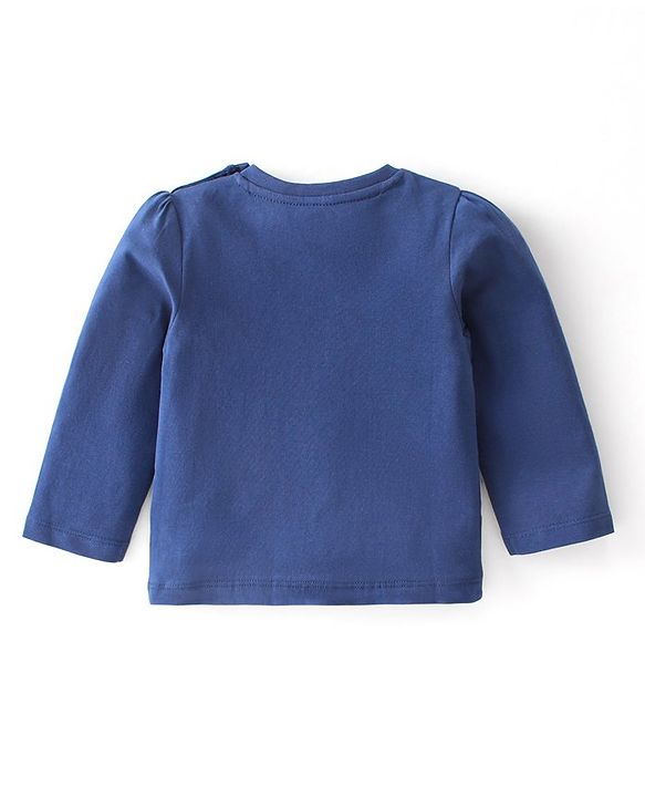 Babyhug Cotton Knit Full Sleeves Night Suit With Text Print - Navy Blue & Red