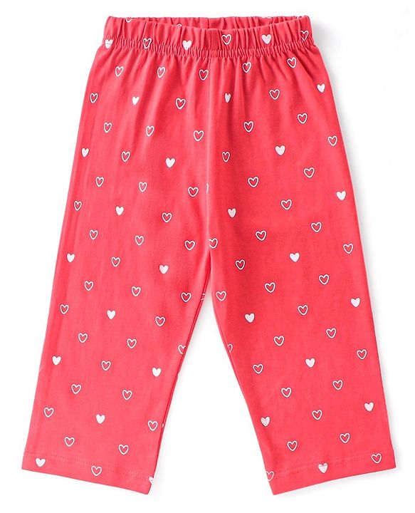 Babyhug Cotton Knit Full Sleeves Night Suit With Text Print - Navy Blue & Red