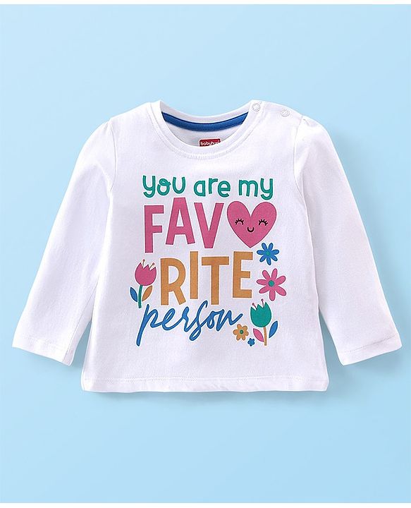 Babyhug Cotton Knit Full Sleeves Night Suit With Text & Floral Print - Navy Blue & White