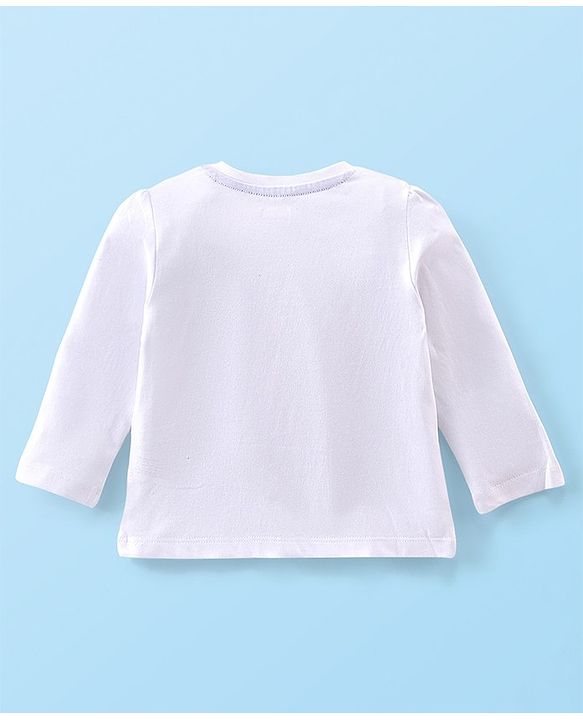 Babyhug Cotton Knit Full Sleeves Night Suit With Text & Floral Print - Navy Blue & White