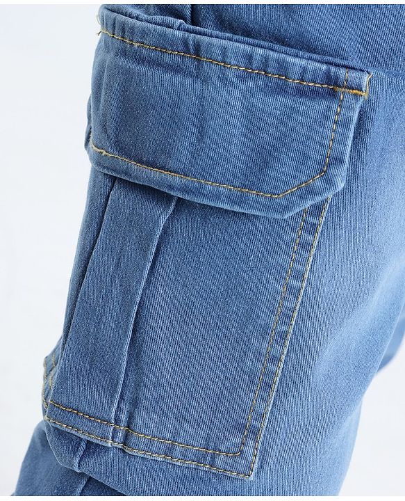 Pine Kids Full Length Solid Color Jogger Fit Denim Jeans - Blue