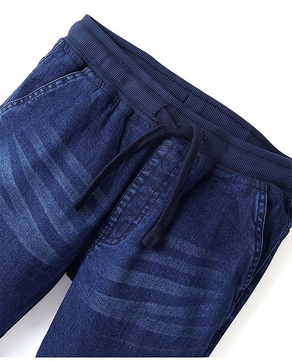 Pine Kids Cotton Elastane Full Length Elasticated Waist Jogger- Dark Blue