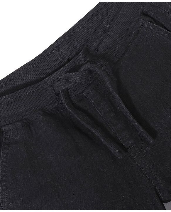 Pine Kids Denim Washed Full Length Joggers - Black