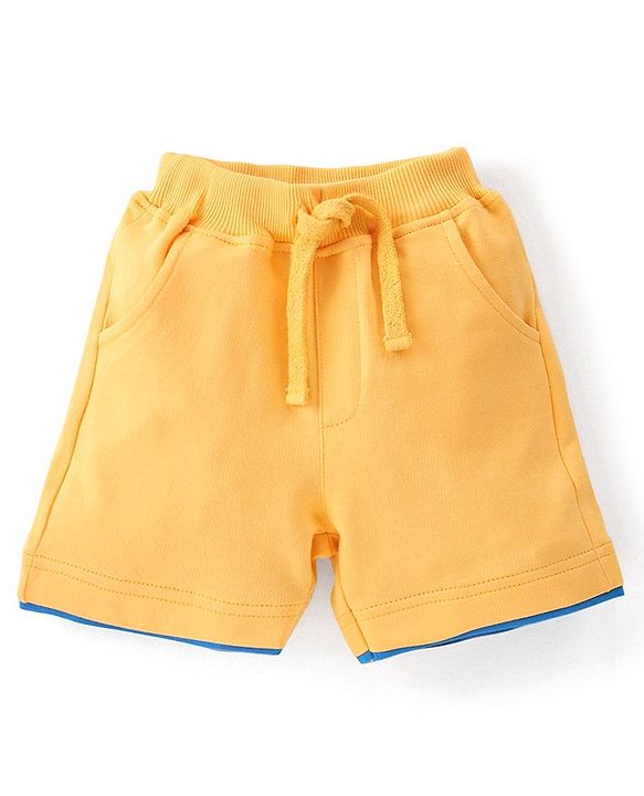 Babyhug 100% Cotton Half Sleeves Lion Printed T-Shirt & Shorts Set - Blue & Yellow