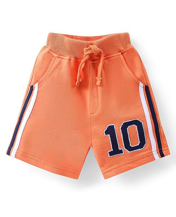Babyhug Cotton Knit Half Sleeves T-Shirt & Shorts Set Football Print - Blue & Orange