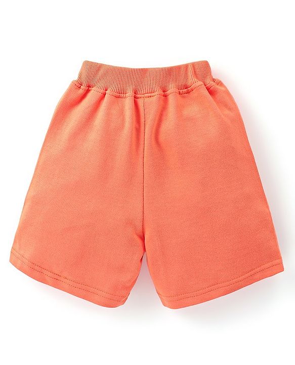 Babyhug Cotton Knit Half Sleeves T-Shirt & Shorts Set Football Print - Blue & Orange