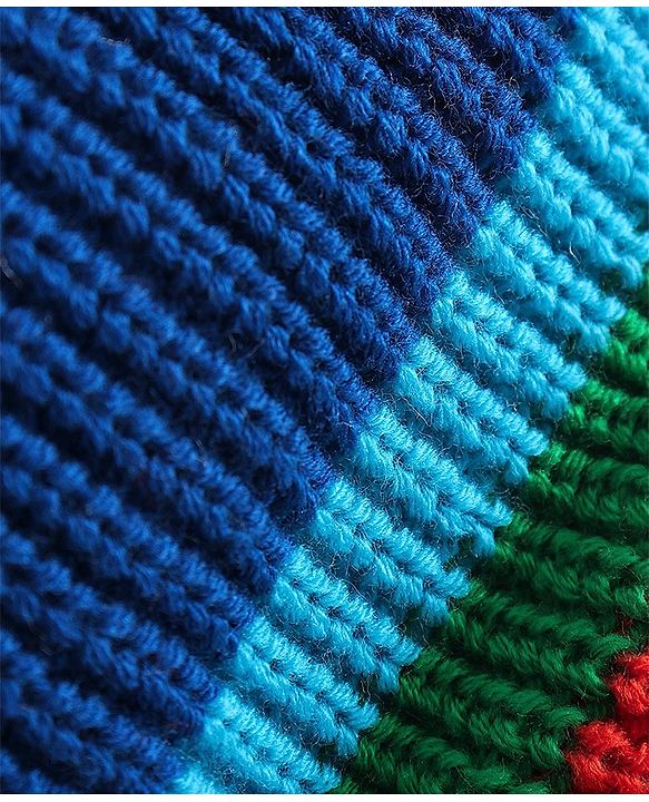 Pine Kids Woollen Cap with Solid Colour Stripes Design Multicolour - Diameter 18 cm